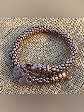 Disney Parks Alex & Ani Mickey Mouse Gift of Wisdom Wrap bracelet rose gold